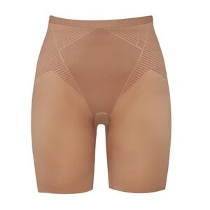 Spanx Shape Wear Cafe Au Lait Size 3X Shorts High-Waist Mid-thigh NWT New